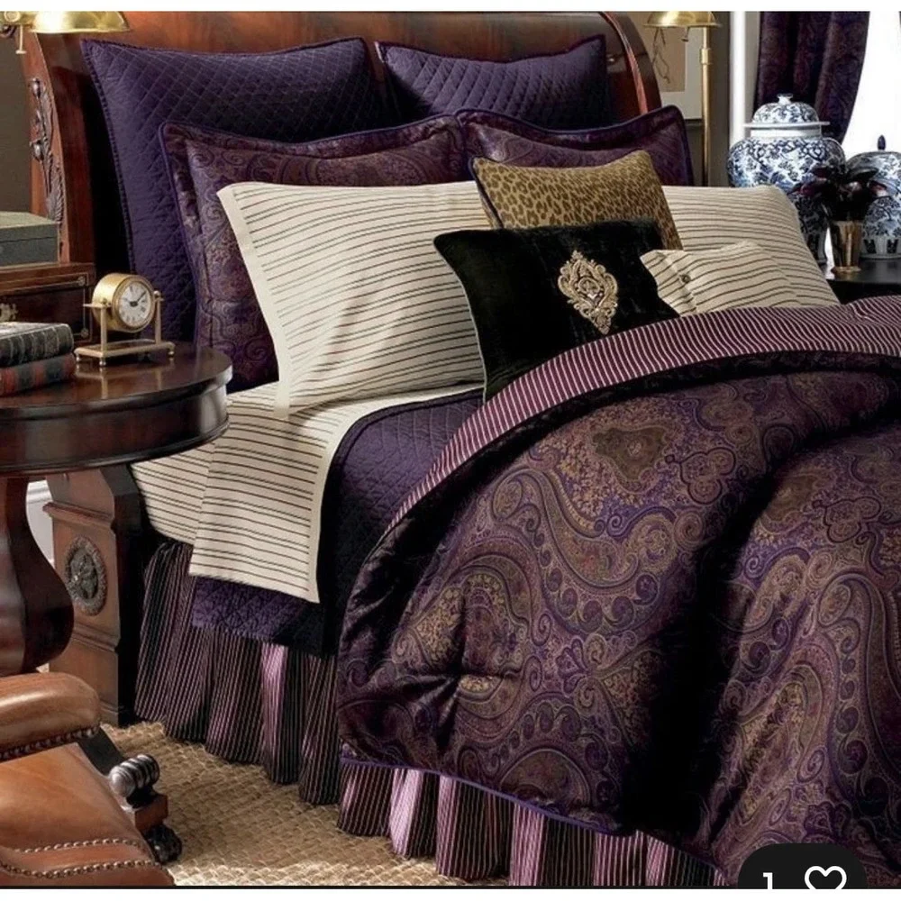 CHAPS Preston Paisley 2 Pc 42x 84 Drapery Panels and Tie Backs Set 80's/90's